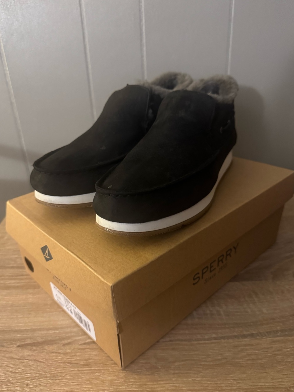 Sperry Women’s  Black Suede Lined Slip-On Shoes